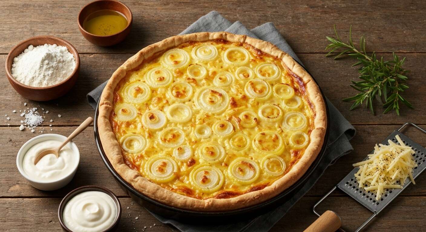 Tartes flambées aux oignons et fromage : recette savoureuse