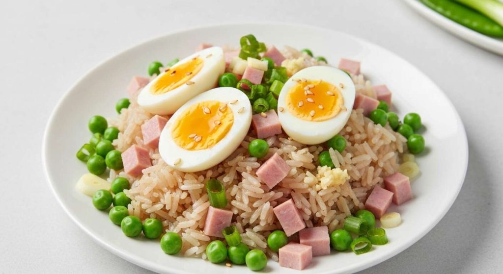 Riz cantonnais léger au jambon : recette facile et savoureuse