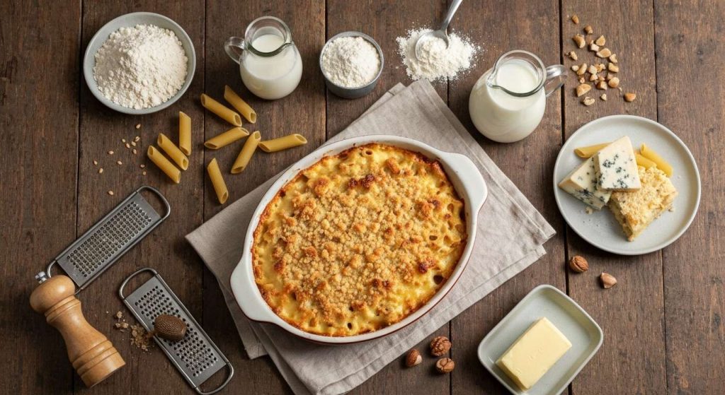 Gratin de pâtes au fromage bleu : recette savoureuse et facile