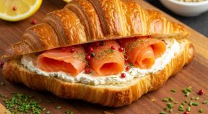 Croissant au saumon fumé et fromage frais : recette gourmande