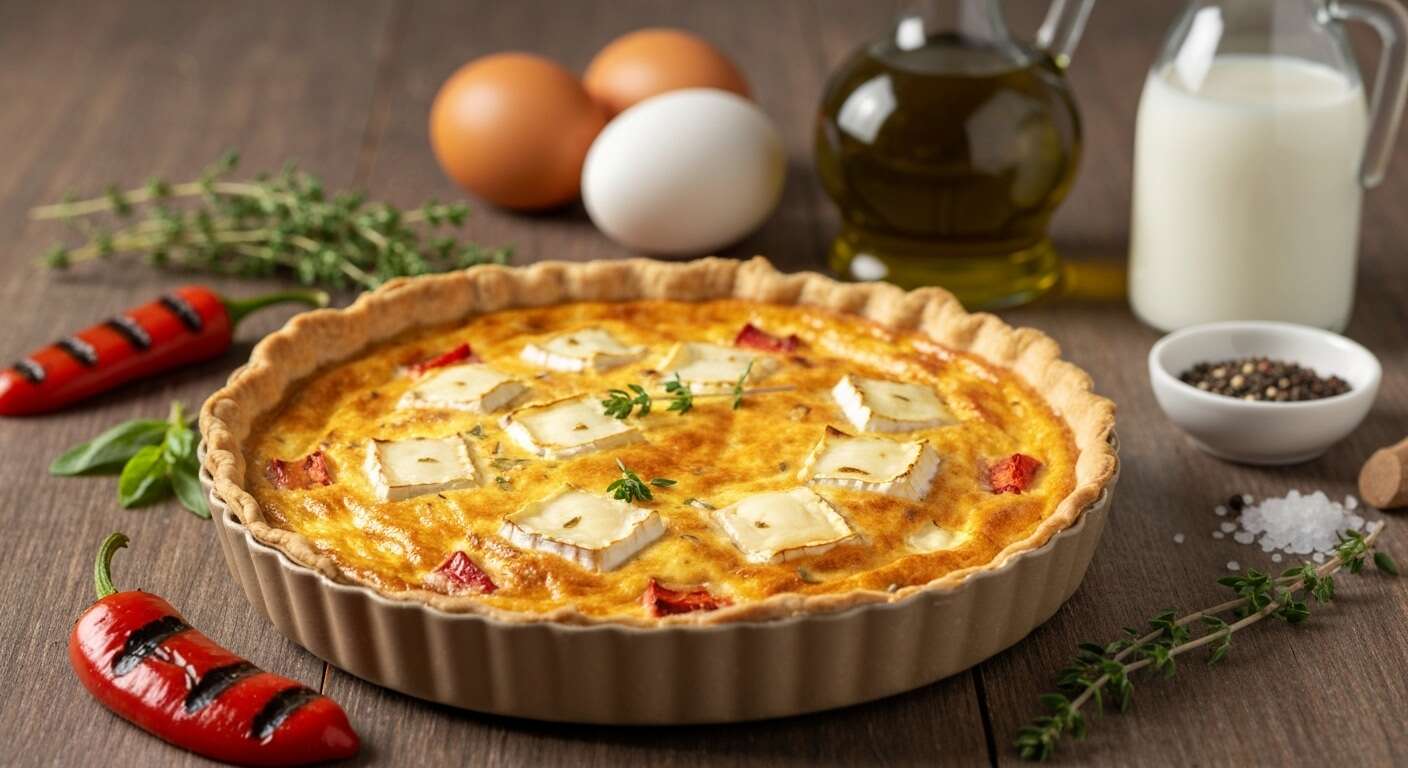 Quiche au fromage de chèvre et poivrons : recette savoureuse