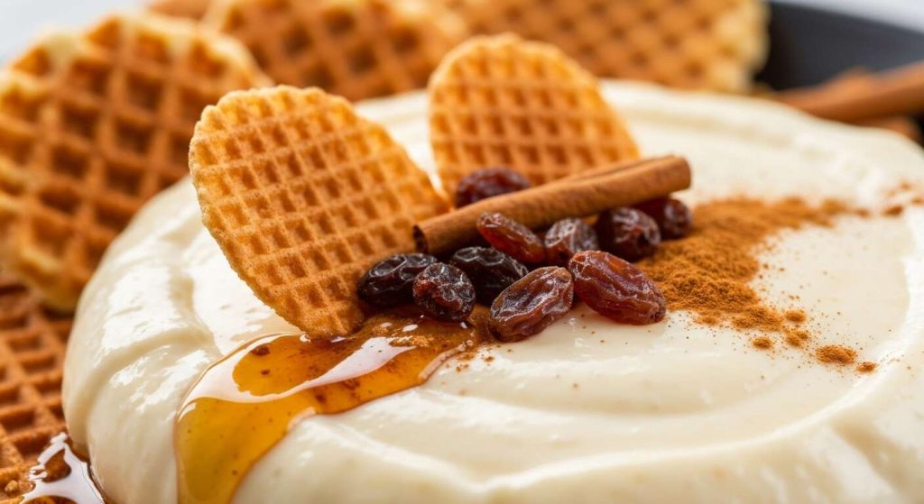 Pudding léger de gaufres rassis aux raisins secs