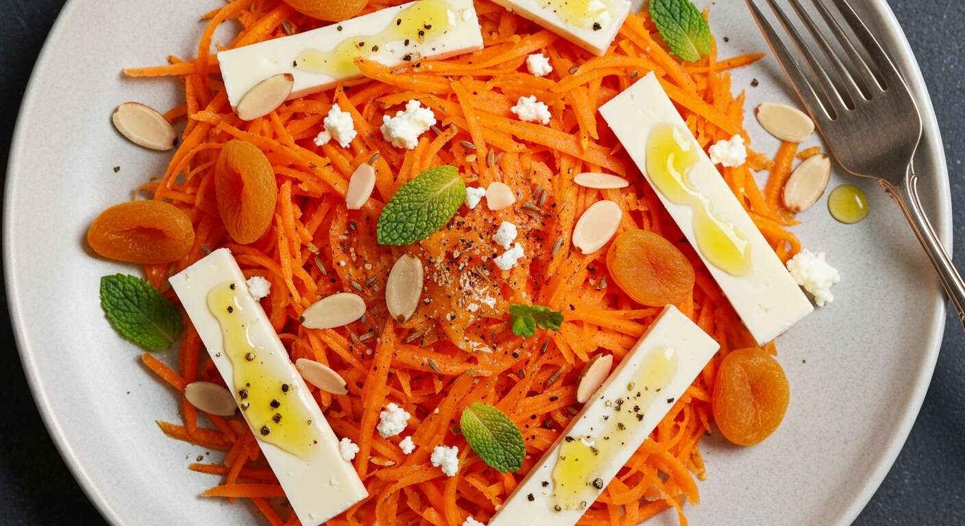 Salade de carottes : abricots et fromage de brebis