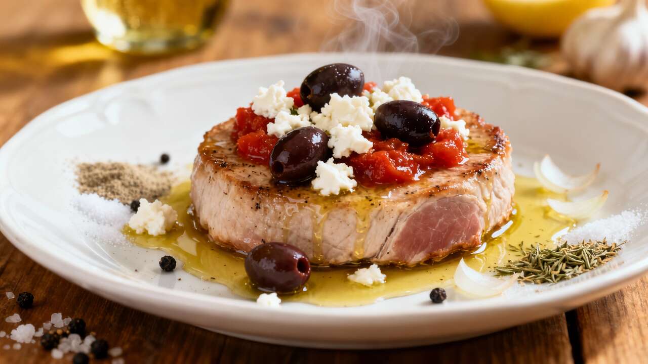 Médaillons de Filet Mignon à la Crètoise avec Fromage Allégé