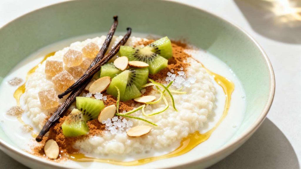 Riz au Lait Léger au Kiwi : dessert de Fête Gourmand