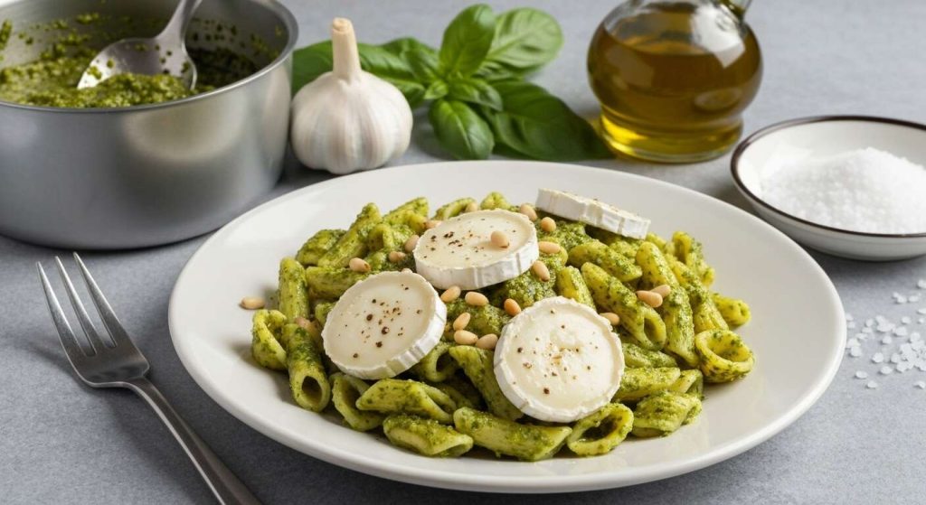 Pâtes au pesto et fromage de chèvre : la recette savoureuse
