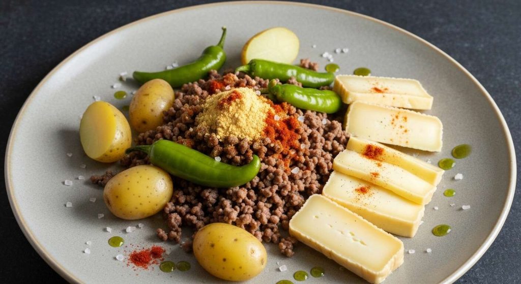 Raclette au steak haché et poivron vert : recette gourmande