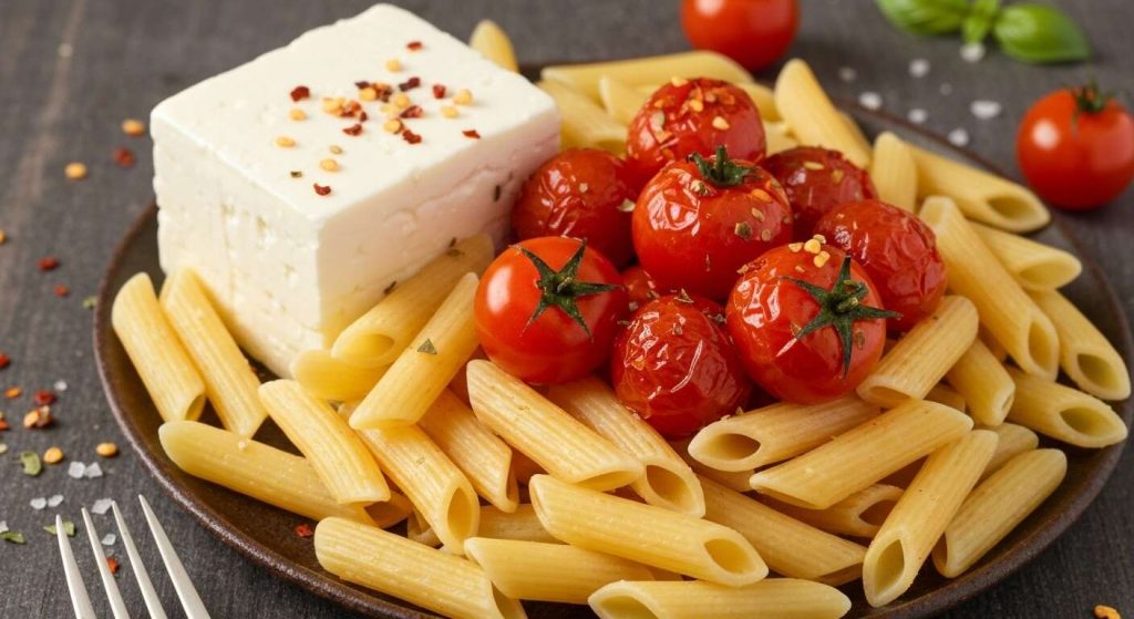 Pâtes à la feta et tomates rôties : recette savoureuse