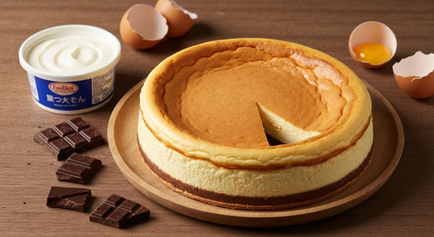 Cheesecake Japonais au Chocolat Léger : recette Facile 3 Ingrédients