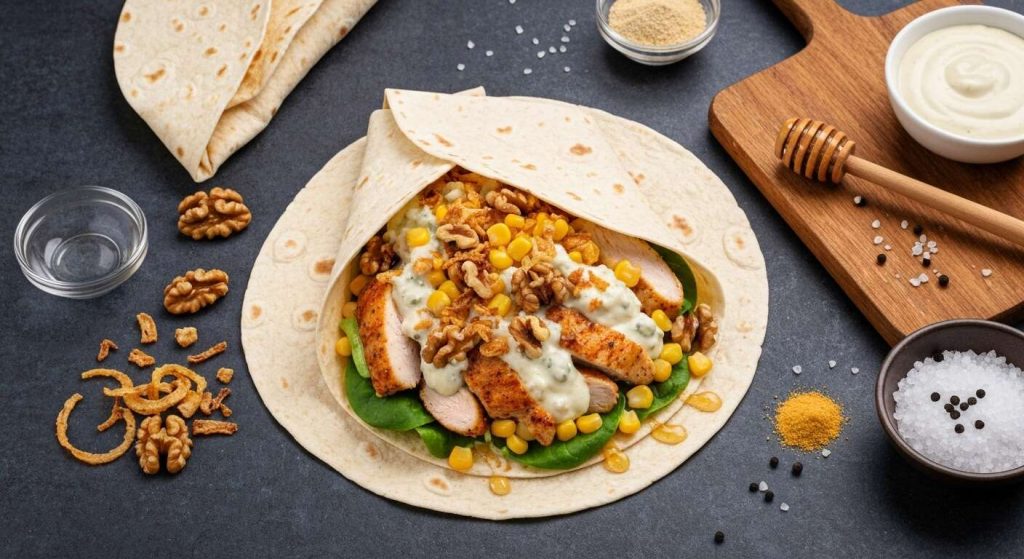 Wrap de poulet à la crème de bleu : recette gourmande