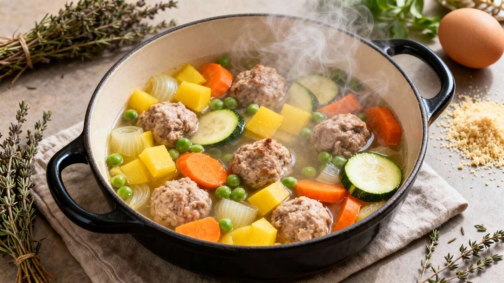 Cocotte Légère : légumes et Boulettes de Veau