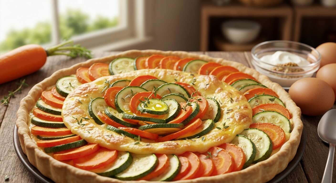 Tarte spirale aux carottes, courgettes et Gouda : recette savoureuse