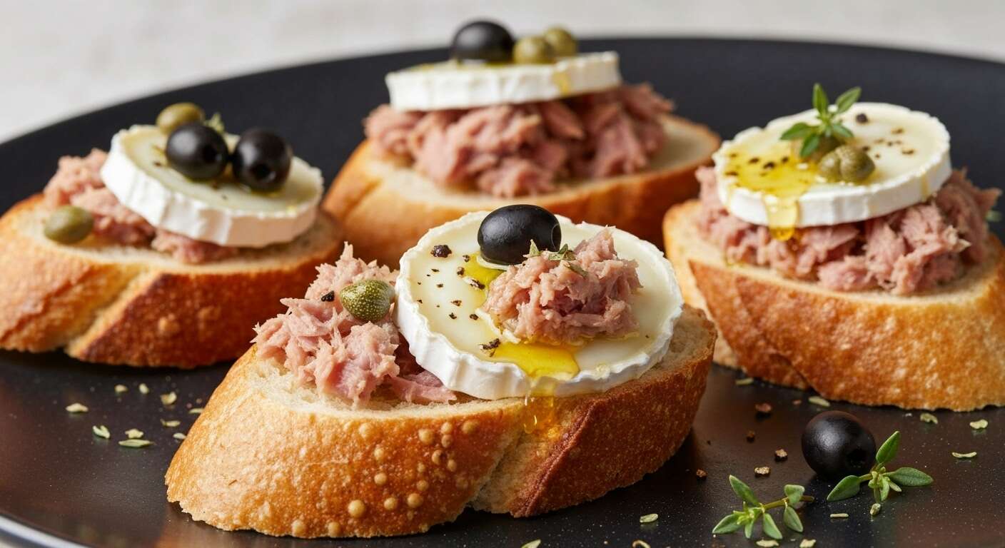 Bruschetta au thon et fromage de chèvre : recette gourmande