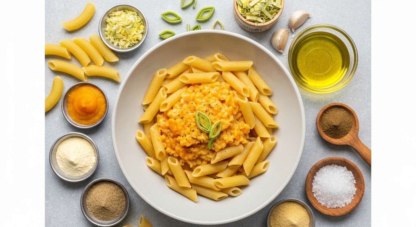 Pâtes aux poireaux : recette à la sauce butternut et fromage frais