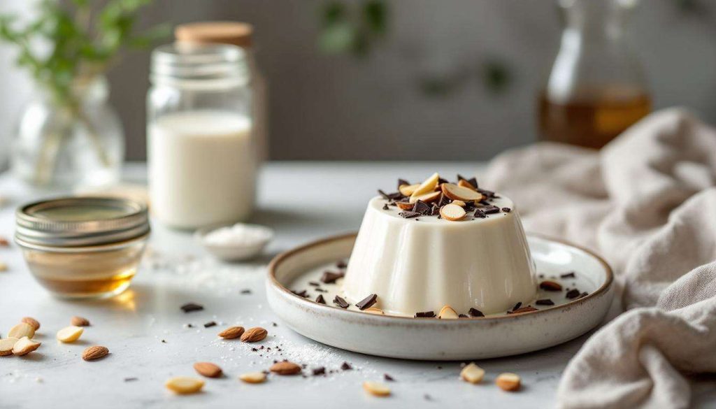 Panna Cotta Légère : chocolat et Amandes Effilées