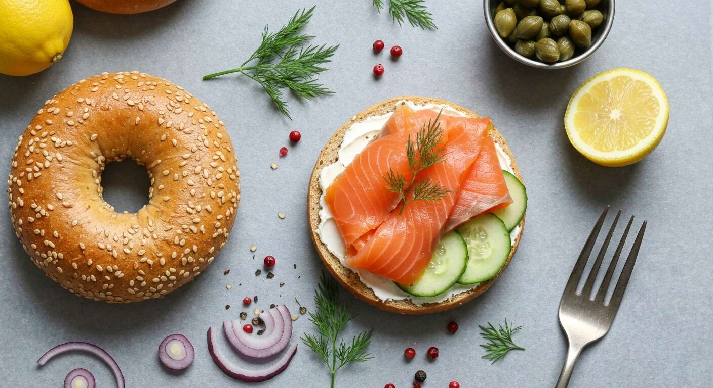 Bagel léger au saumon fumé : recette street food savoureuse