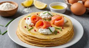 Crêpe au saumon fumé et ricotta pour une entrée minceur