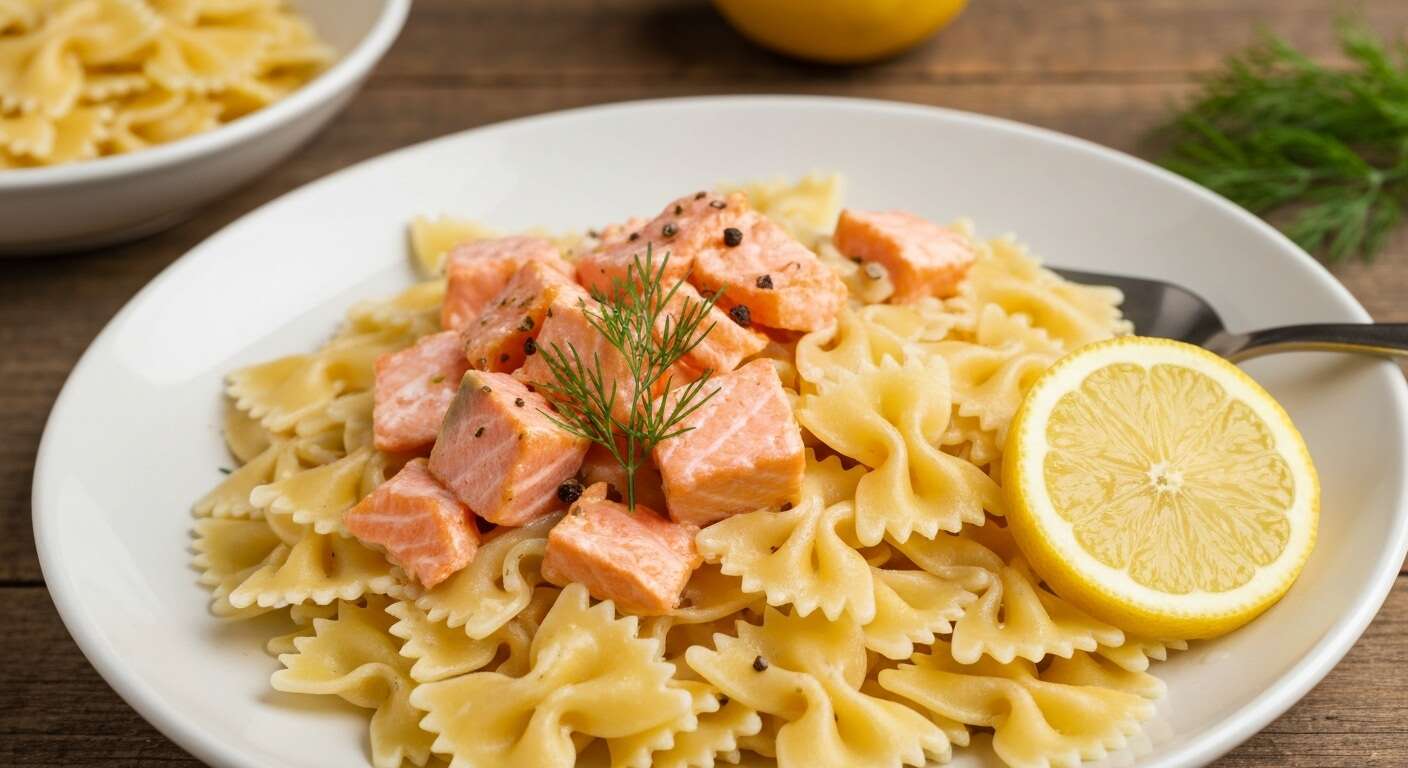 Farfalles légères au saumon crémeux : recette express