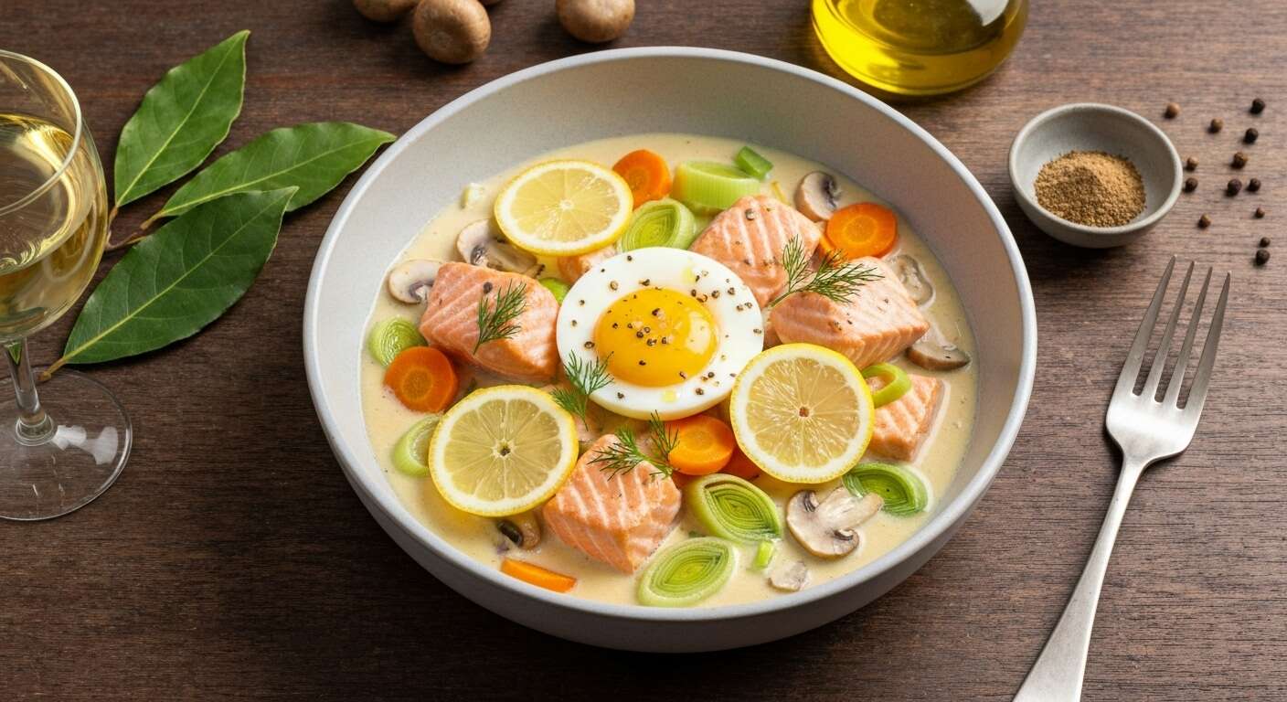 Mijoté de saumon à la crème légère façon blanquette