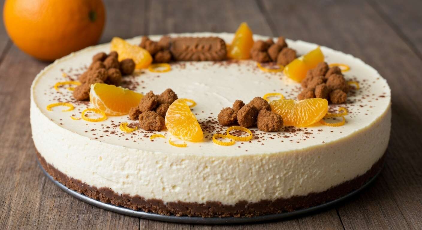 Cheesecake léger à l'orange et son fond chocolaté