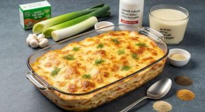 Recette de lasagnes au saumon, poireaux et champignons avec béchamel légère