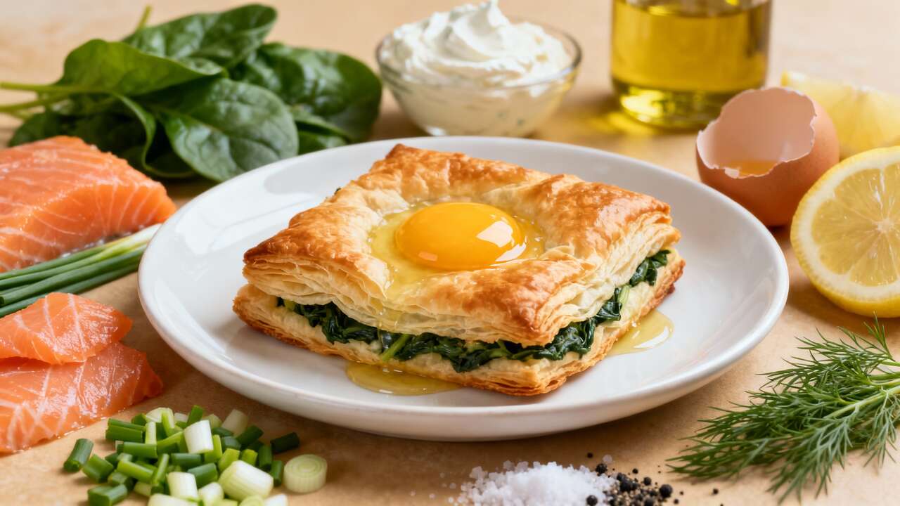 Feuilleté léger au saumon frais et aux épinards : recette savoureuse