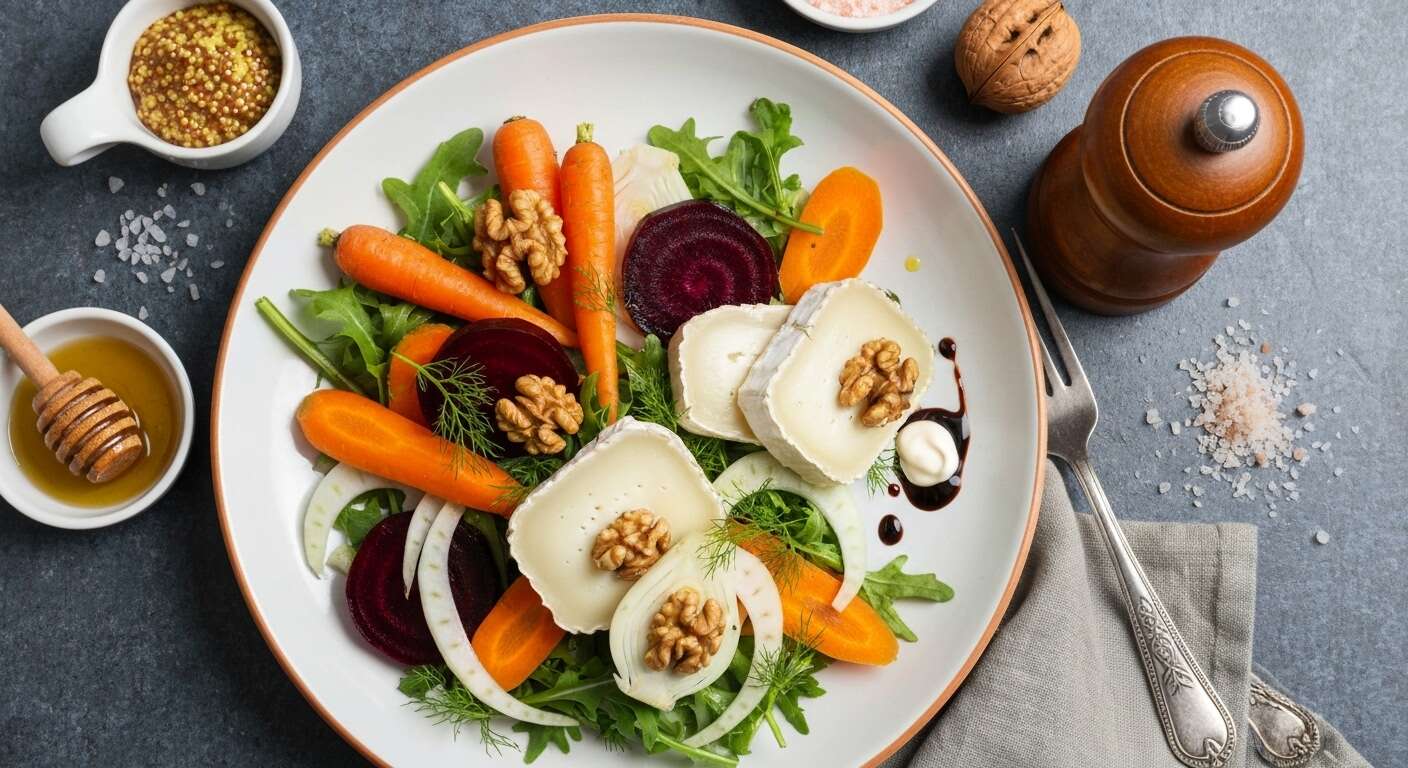 Salade de Carotte, betterave et Fenouil au Chèvre : recette Gourmande
