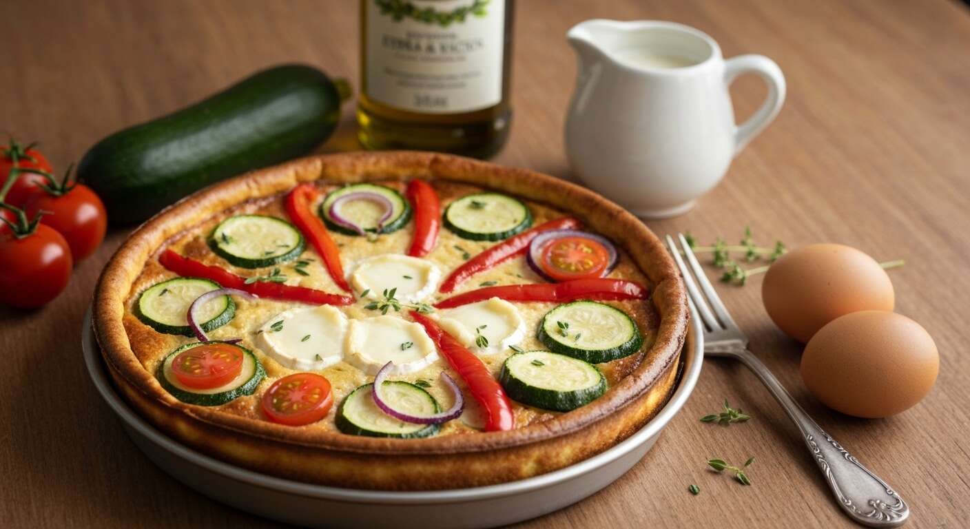Clafoutis salé aux légumes et fromage de chèvre frais