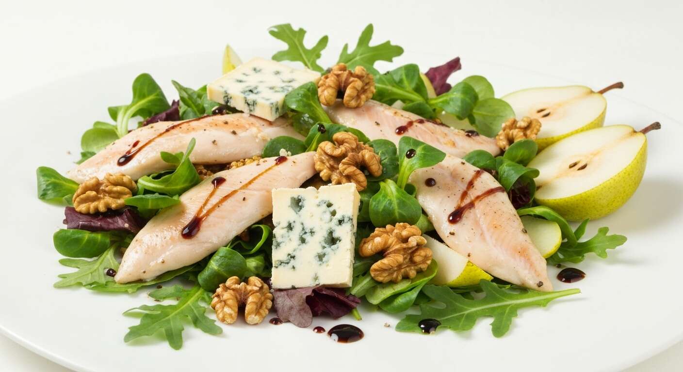 Salade au Poulet et Bleu de Bresse : recette Gourmande