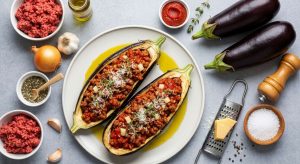 Aubergines farcies à la bolognaise légère : recette savoureuse