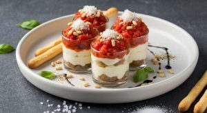 Verrines de tiramisu à la tomate et fromage frais : recette originale et savoureuse