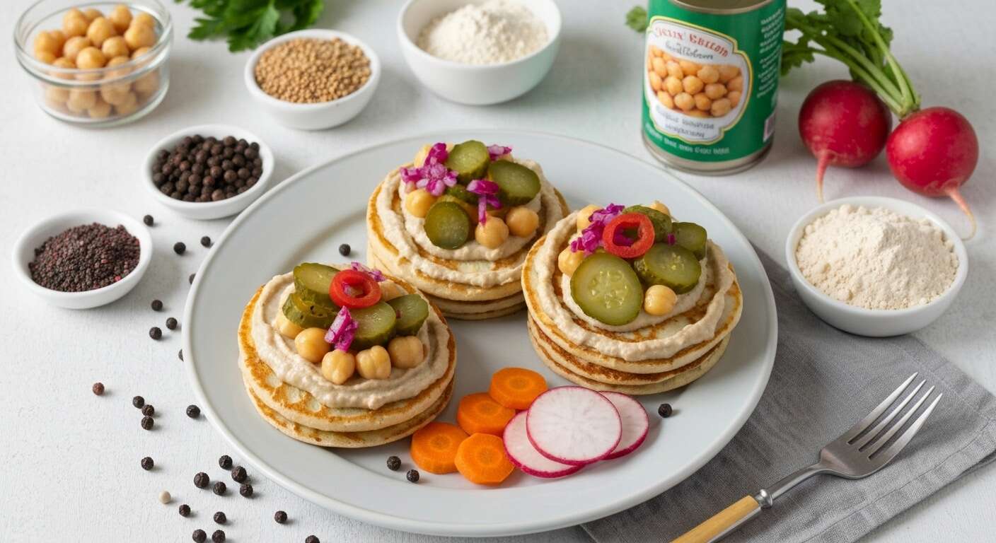Recette de blinis maison aux pickles de légumes et tartinade végétale