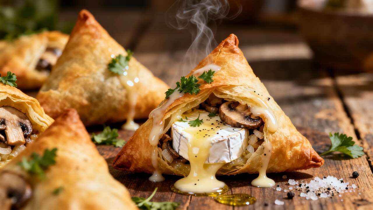 Bricks champignons à la crème de Camembert légère