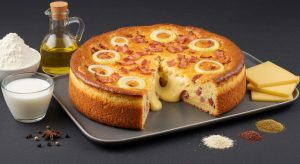 Cake au fromage à raclette, oignons grillés et bacon : recette gourmande