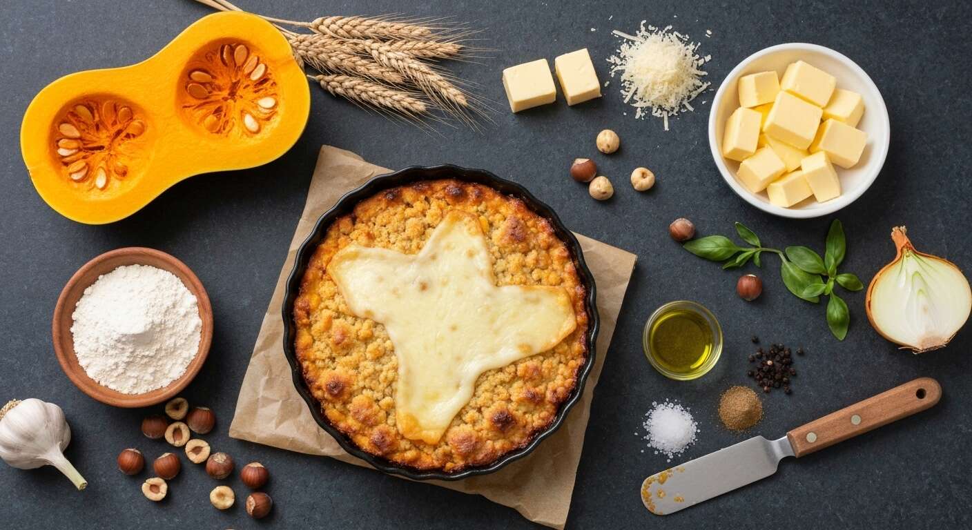 Crumble de butternut au fromage à raclette : recette savoureuse