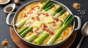 Gratin de poireaux à la raclette : recette savoureuse