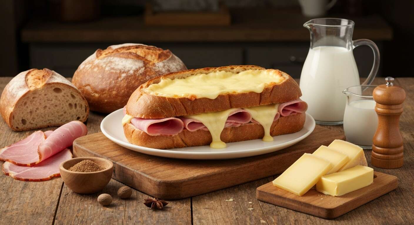 Croque-monsieur géant au fromage à raclette : recette savoureuse