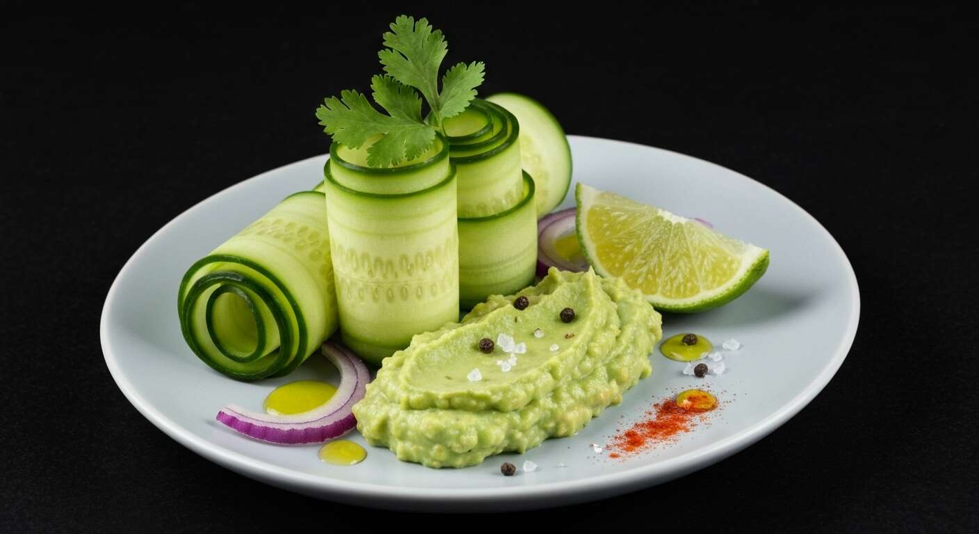 Roulés de Concombre au Caviar d'Avocat Léger