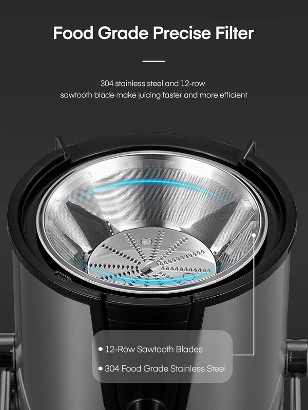 FOHERE Centrifugeuse Extracteur de Jus, Puissance Maximale 800W Centrifugeuse Fruits et Legumes à 3 Vitesses, Bec Anti-goutte, Grand Bouche en Acier Inox, Sans BPA Pichet à Jus et Recette de Jus