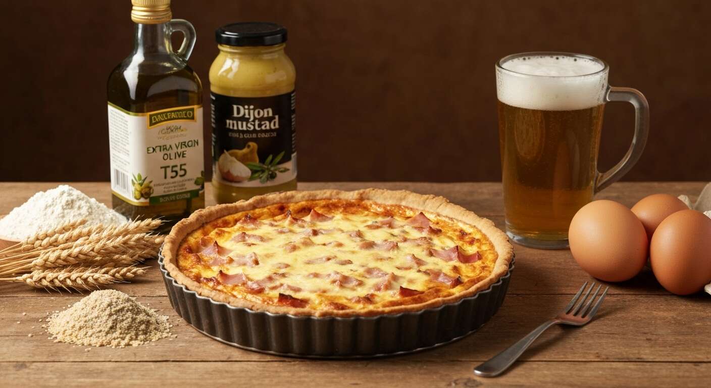 Quiche légère au jambon maigre et bière : recette savoureuse et facile