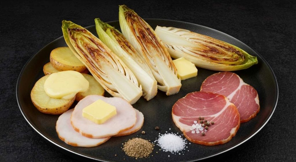 Recette de raclette ch'ti au maroilles, jambon et endive