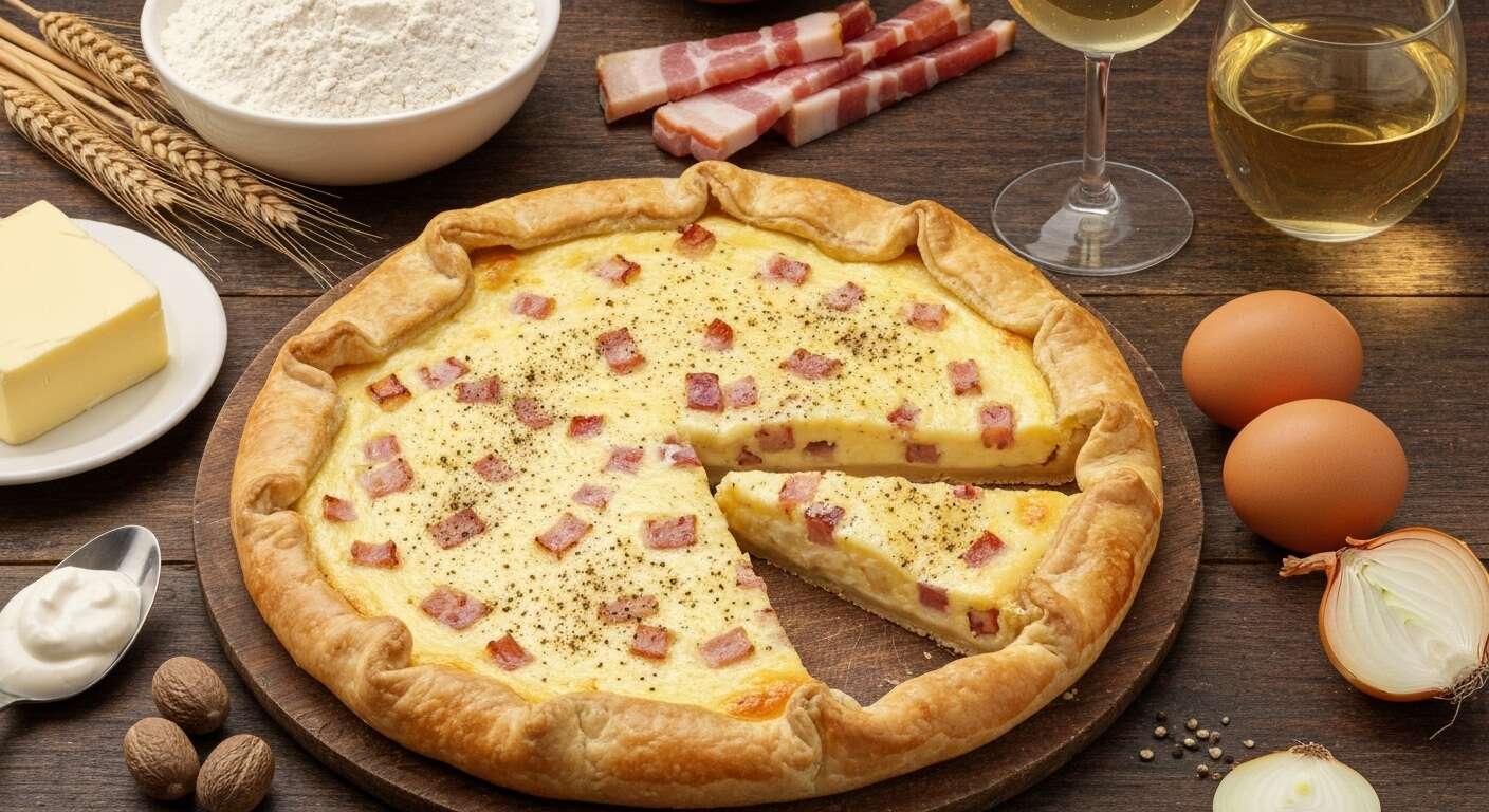 Tarte au fromage à raclette et lardons fumés : recette gourmande