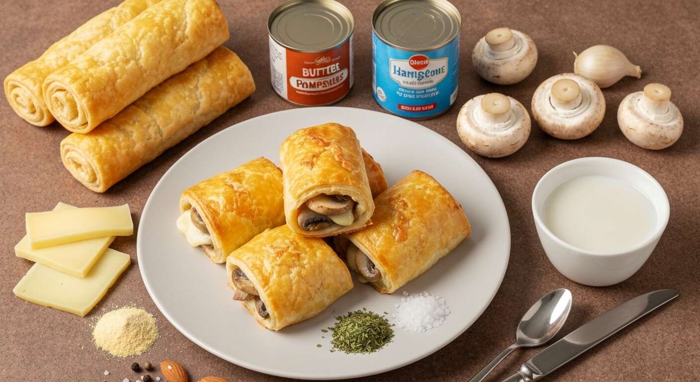 Feuilletés aux champignons et fromage à raclette : recette gourmande