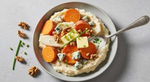 Purée de patate douce et panais à la crème de bleu