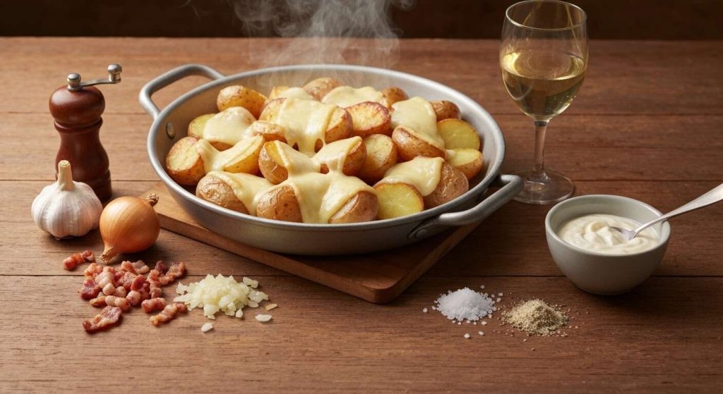 Recette de tartiflette traditionnelle : pommes de terre et reblochon fondant