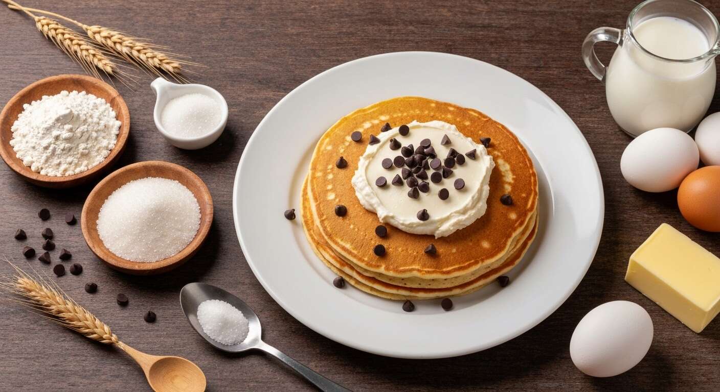 Pancakes à la crème de fromage frais et pépites de chocolat : recette gourmande