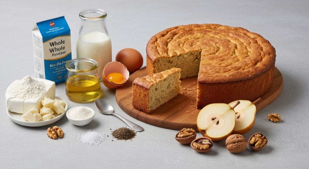 Recette de cake salé au bleu, poire et noix