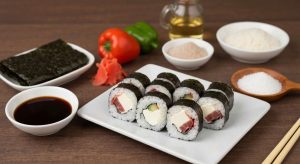 Recette de maki au fromage et jambon cru
