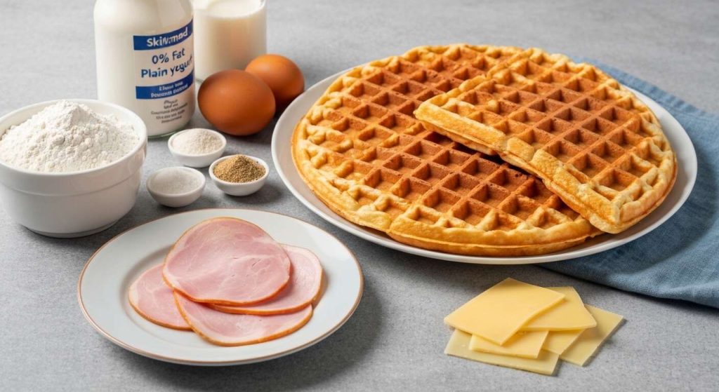 Croques aux gaufres légères : jambon maigre et emmental light