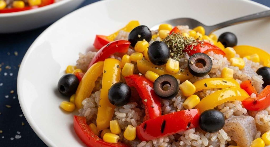 Salade de riz de konjac aux poivrons : recette légère et savoureuse